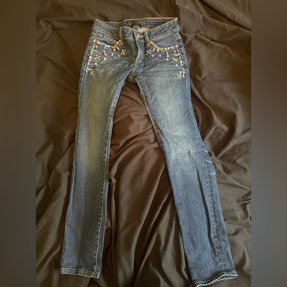 Juicy Couture Girls Gem Embelished Skinny Jeans